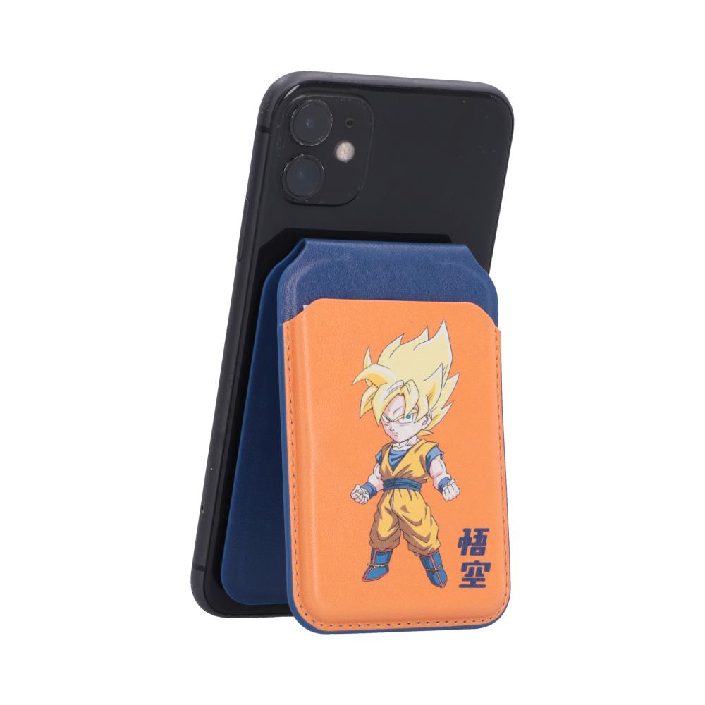 Dragon Ball Z Super Saiyan Goku MagSafe Holder - Super Saiyan holder attached to a portrait-oriented phone
