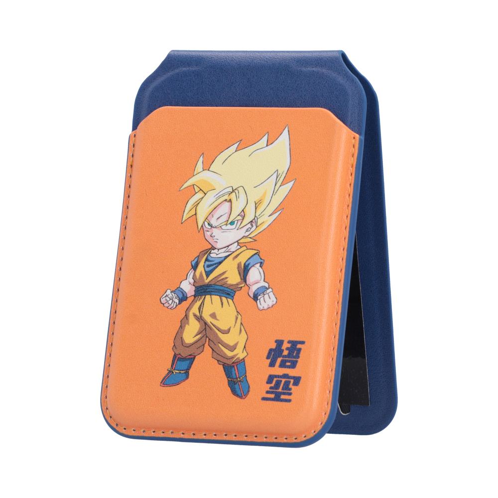 Dragon Ball Z Super Saiyan Goku MagSafe Holder - Orange and blue golden-haired Goku holder folded into stand