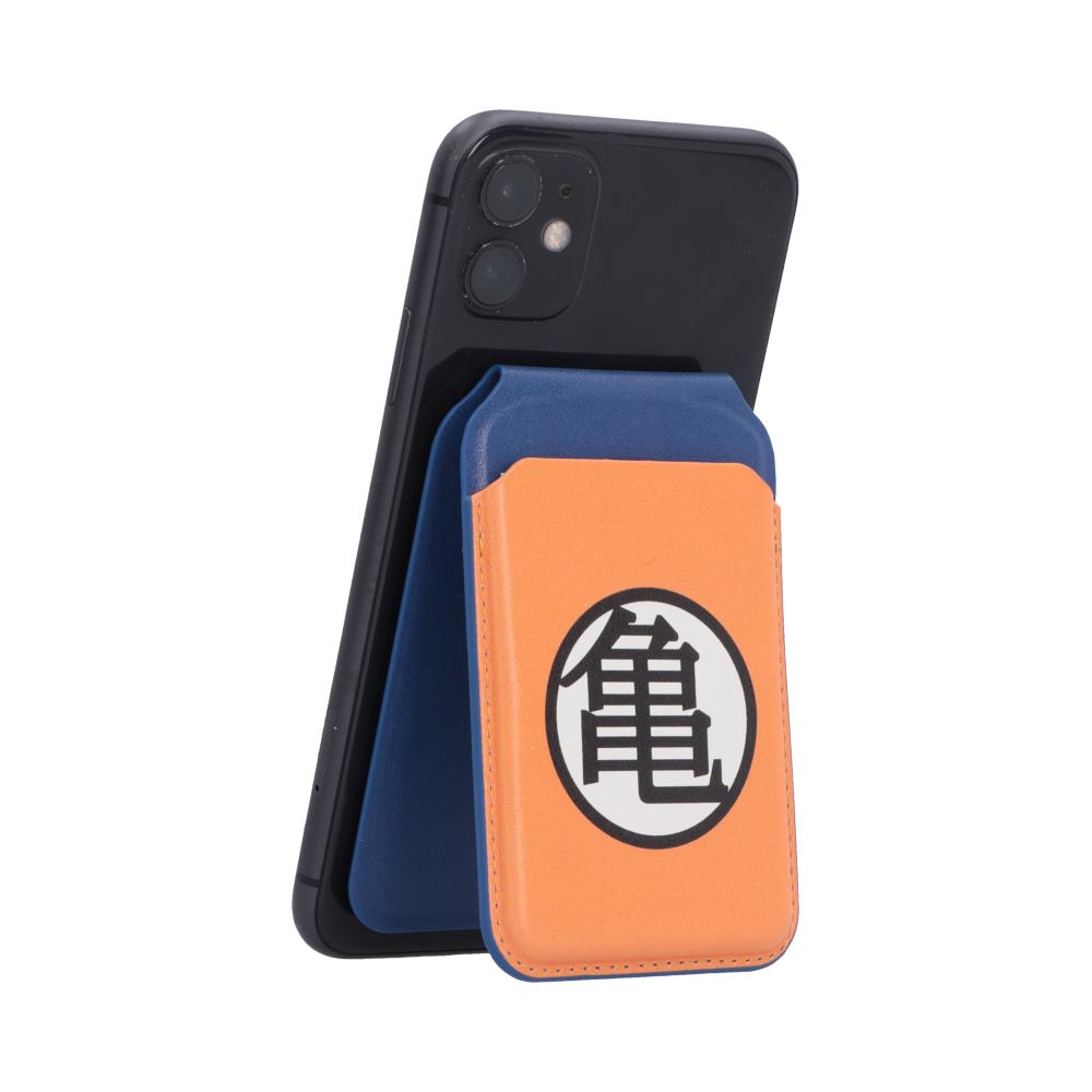 Dragon Ball Z Kame Symbol MagSafe Card Holder - Kame symbol holder attached to a portrait-oriented phone