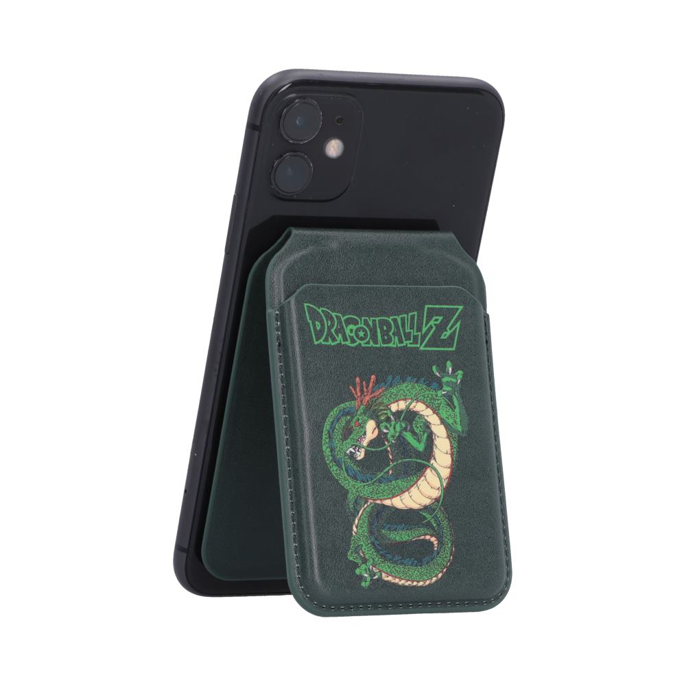 Dragon Ball Z Shenron MagSafe Card Holder - Dragon-art holder attached to a portrait-oriented phone