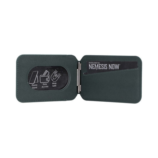 Dragon Ball Z Shenron MagSafe Card Holder - Deep green card holder unfolded flat with inner panels