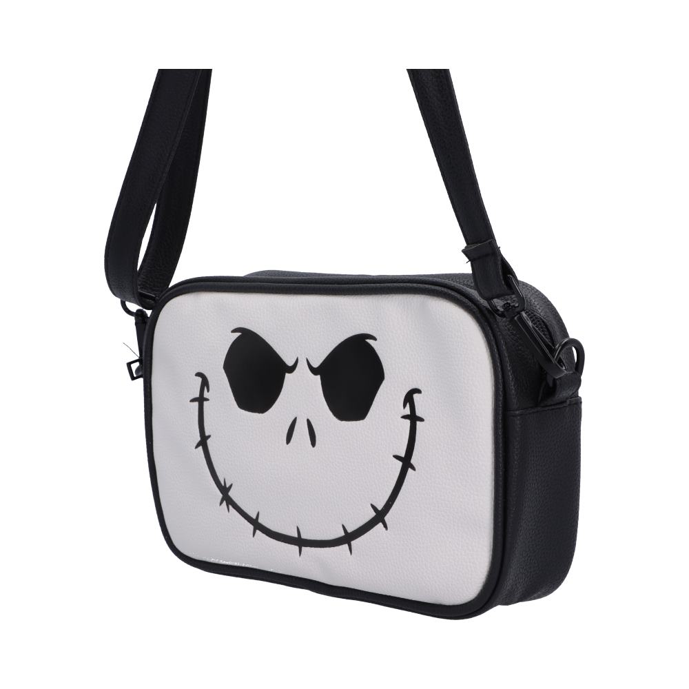 Nightmare Before Christmas Jack Shoulder Bag - angled view of the zipped Jack bag and adjustable shoulder strap