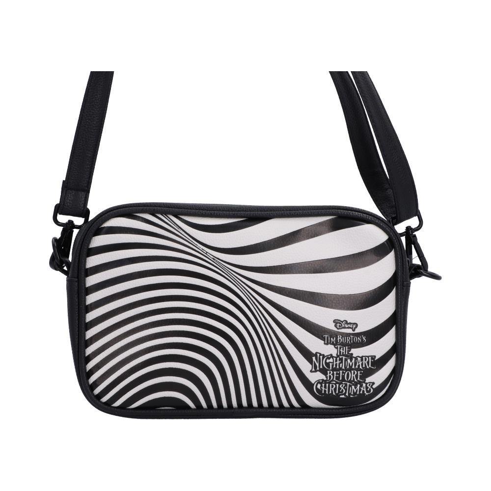 Nightmare Before Christmas Jack Shoulder Bag - black and white spiral reverse with Nightmare Before Christmas logo