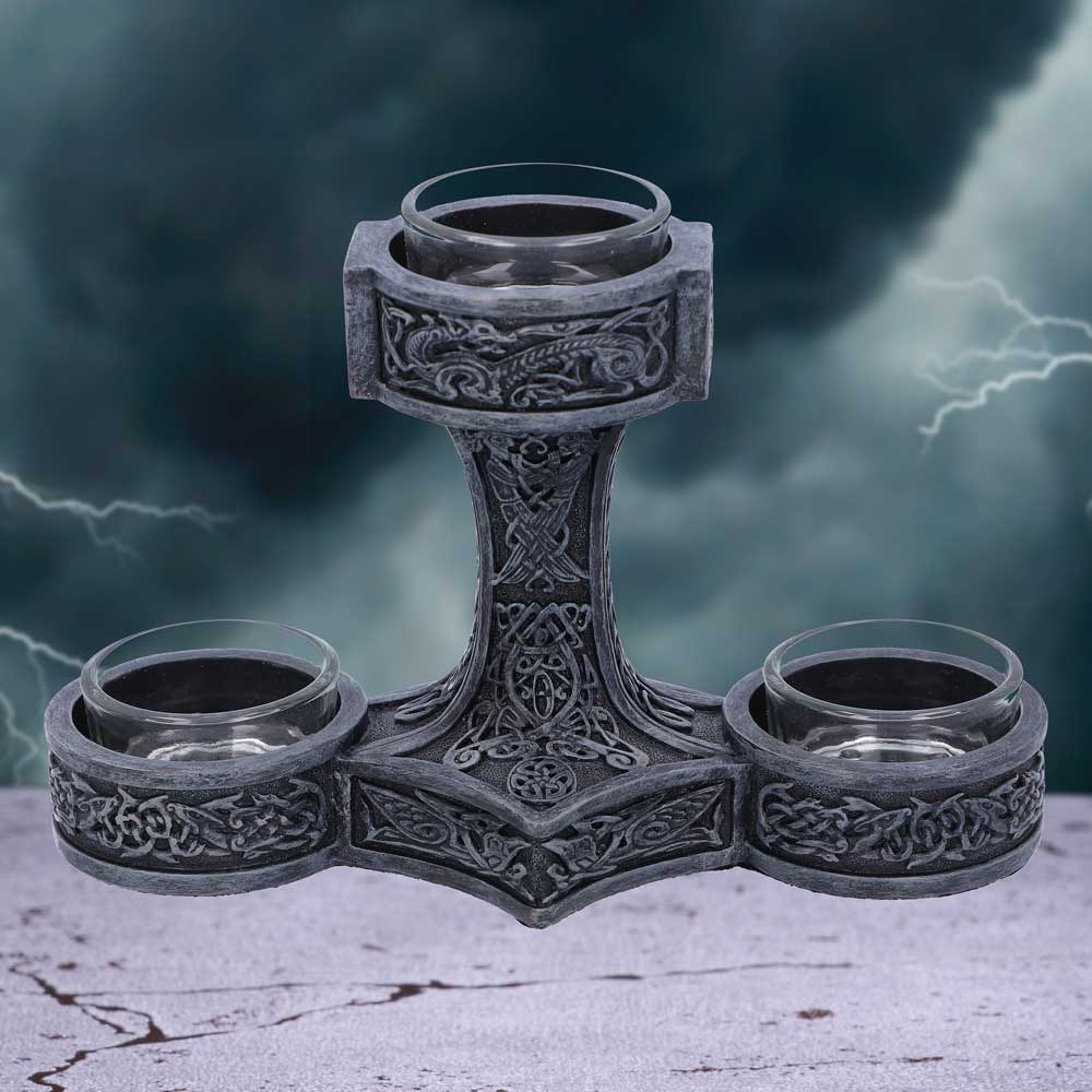 Thors Hammer Tea Light Holder 18.5cm