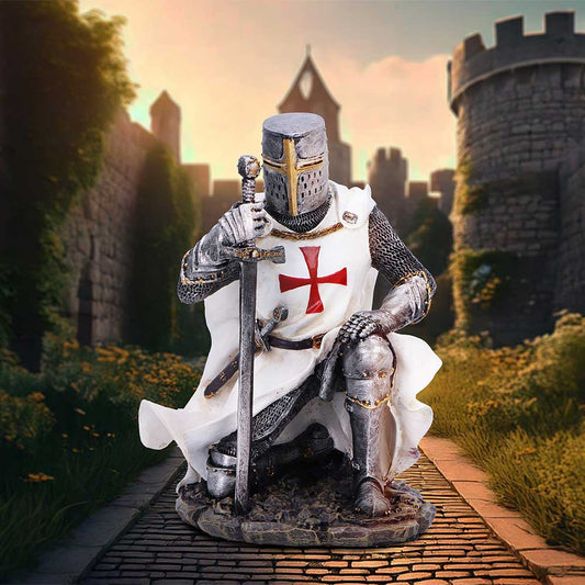 Take the Knee Templar Knight Figurine hand-painted polyresin knight statue