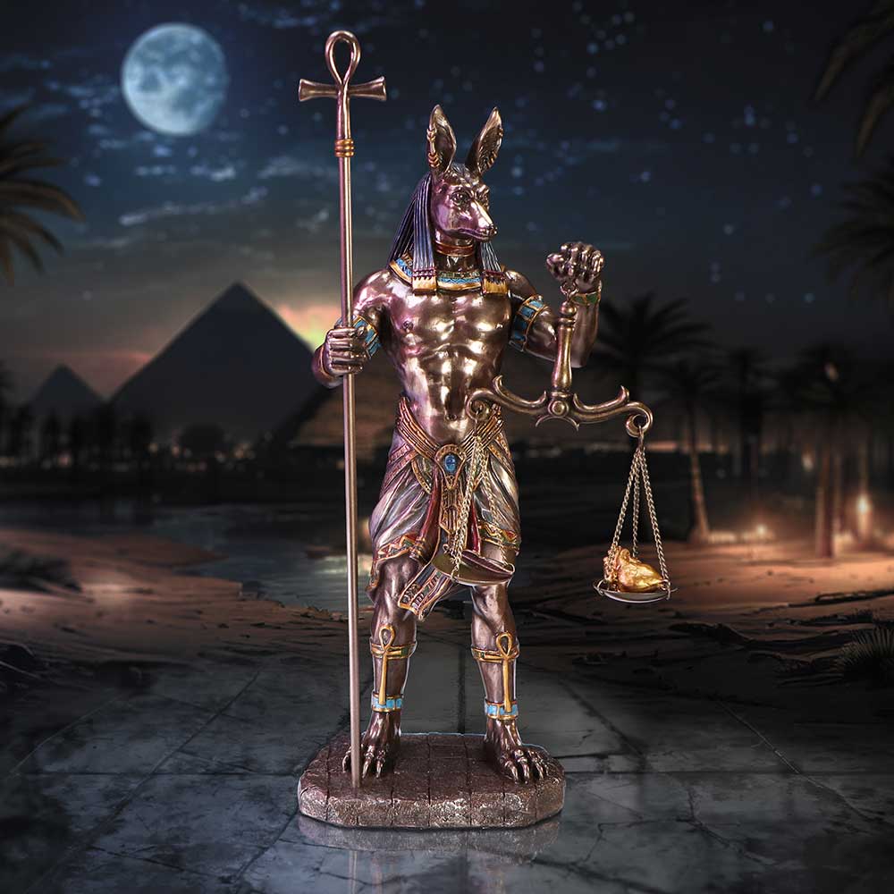 Anubis Guardian of Tombs Bronzed Figurine