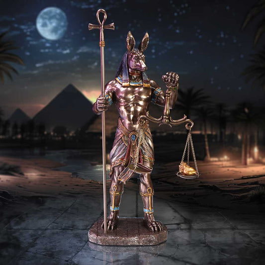 Anubis Guardian of Tombs Bronzed Figurine