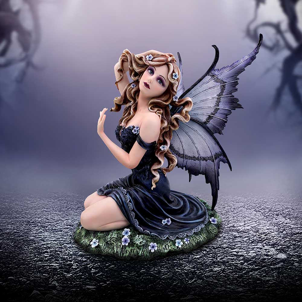 Lavender Butterfly  Wing Fairy Figurine