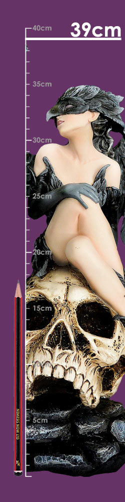 Riven Gothic Fairy On Skull Figurine