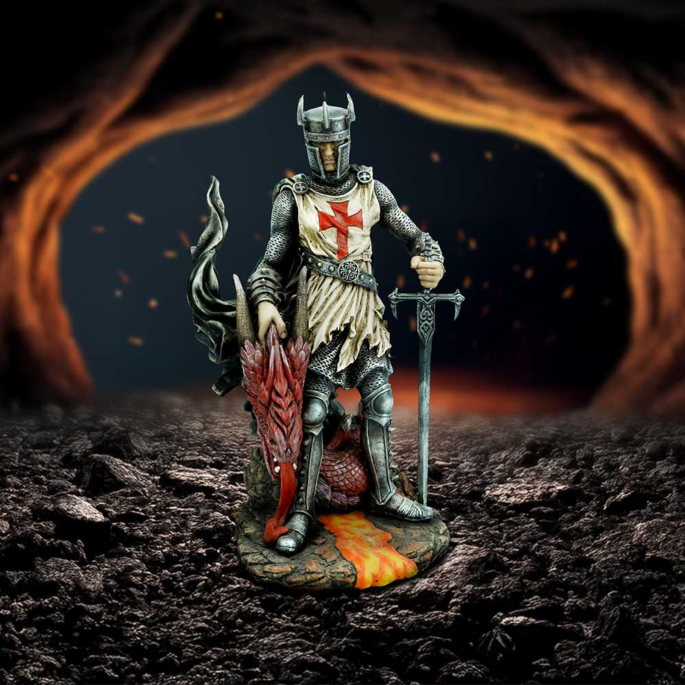 Cinders of Glory Dragon And Knight Figurine