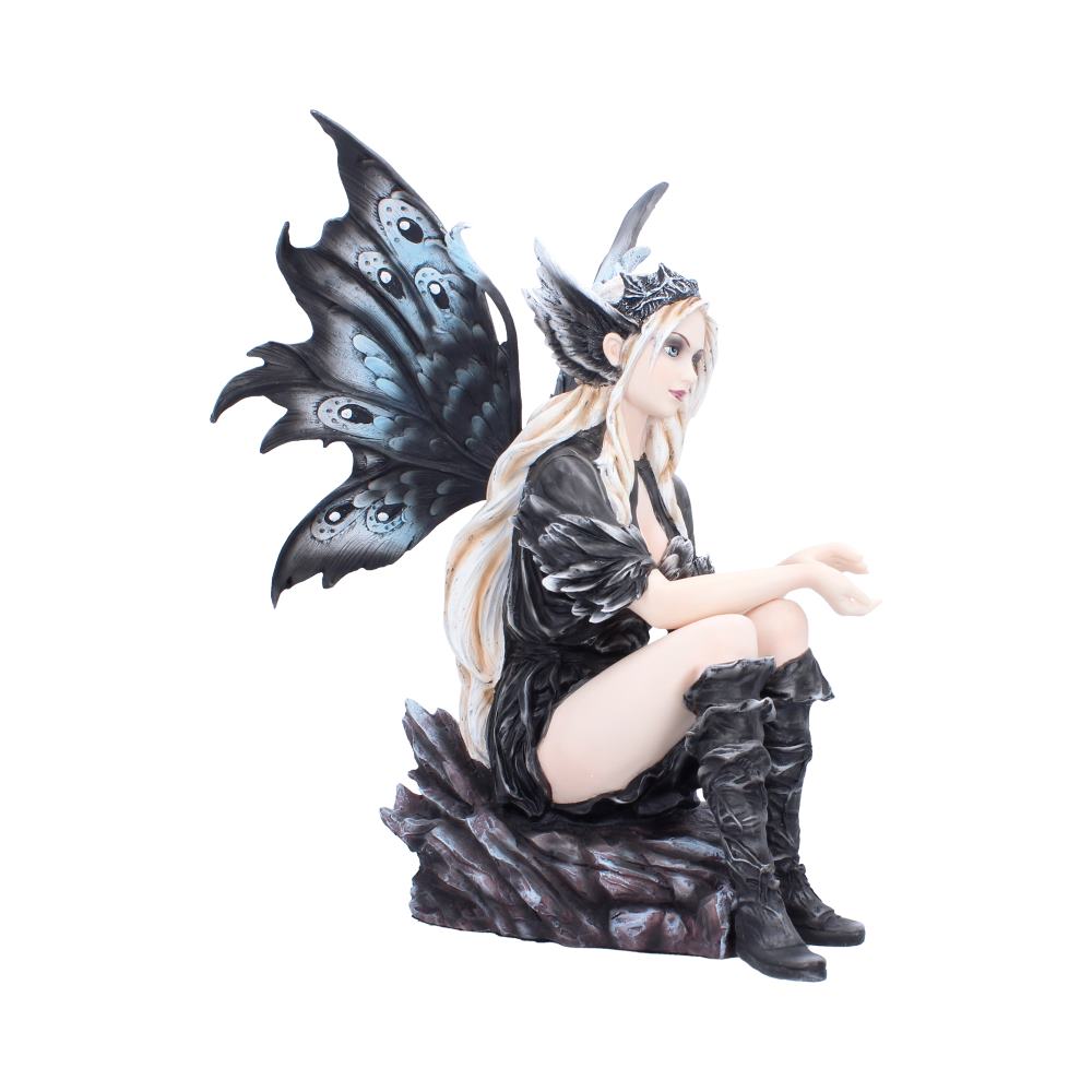 Velissara Gothic Fairy Figurine - Opposite angle of seated fairy and boots