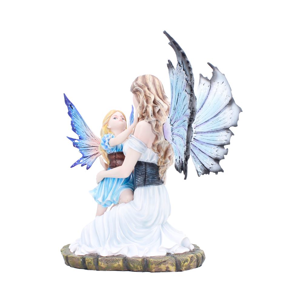 Guardian Wings Fairy and Child Figurine - Closer view of white adult gown and blue child gown