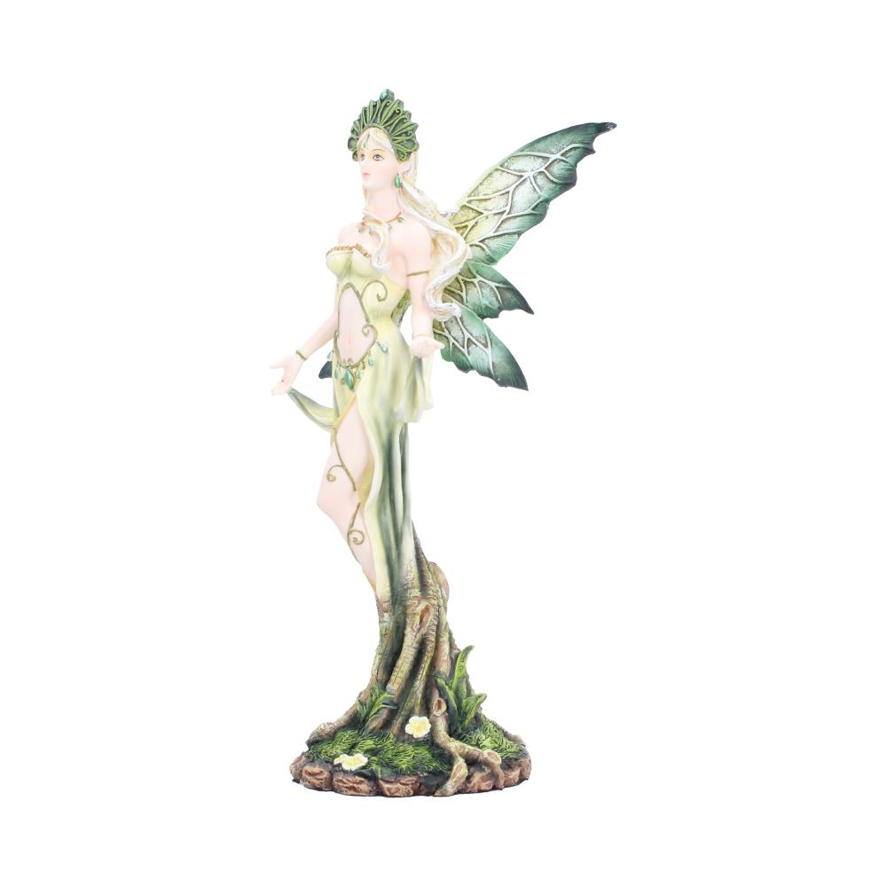 Forest Guardian Woodland Fairy Figurine - Side showing root-like legs and leaf details