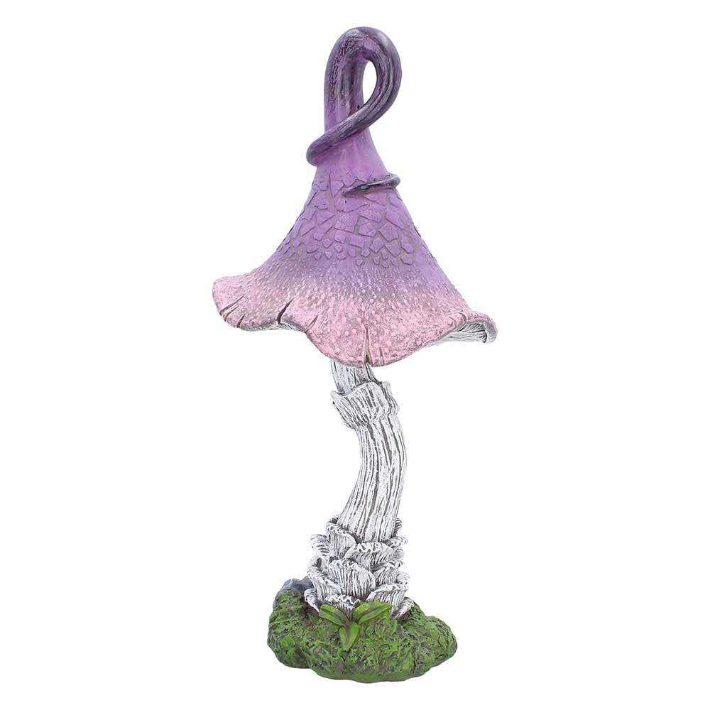 Twizzle Tumblethorne Mushroom Ornament - Angle of looping cap and curved white stem