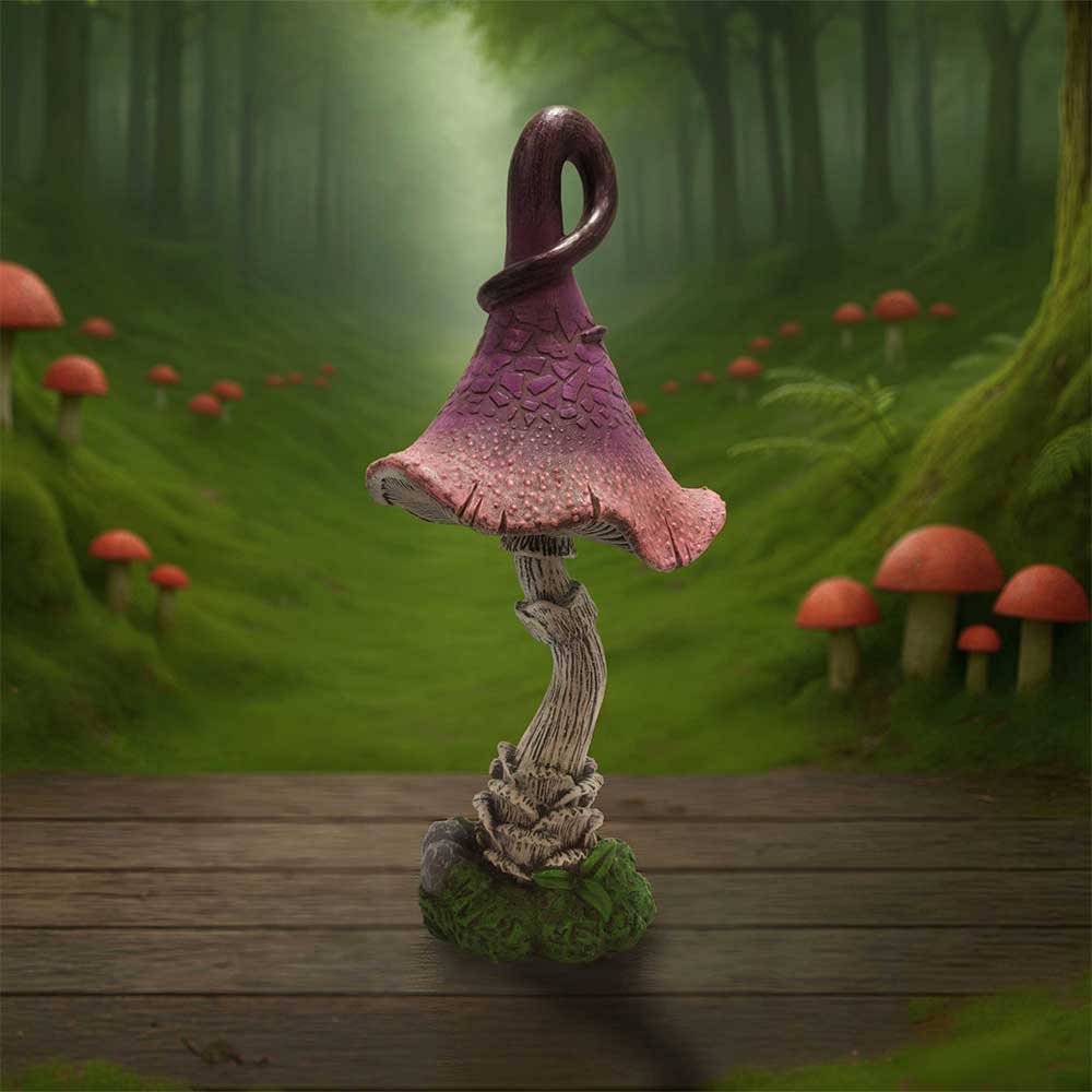 Twizzle Tumblethorne Mushroom Ornament - Purple mushroom in a styled woodland display