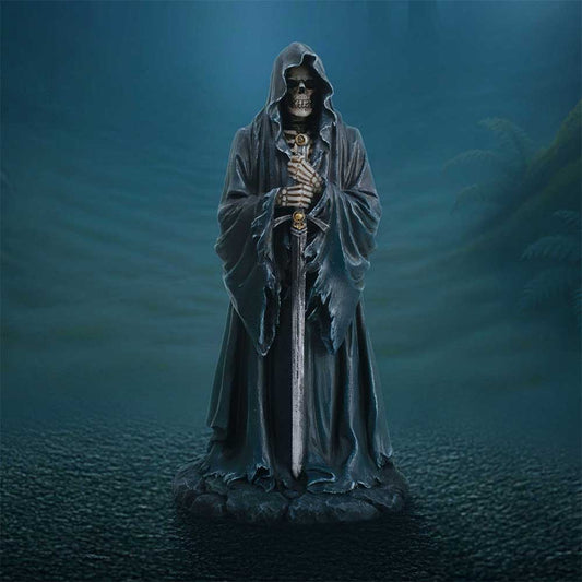 Reaper’s Oath Gothic Figurine - Sword-bearing reaper in a styled gothic setting