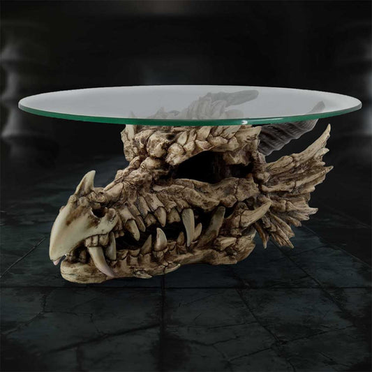 Draconic Relic Dragon Skull Table - Dragon relic table in a styled interior