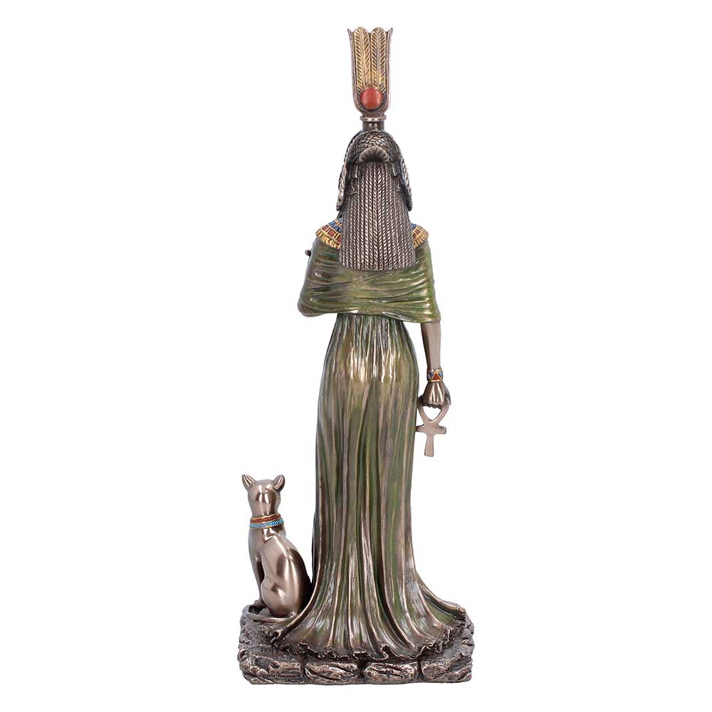 Egyptian Queen Nefertari Figurine - Rear of headdress and coloured garments