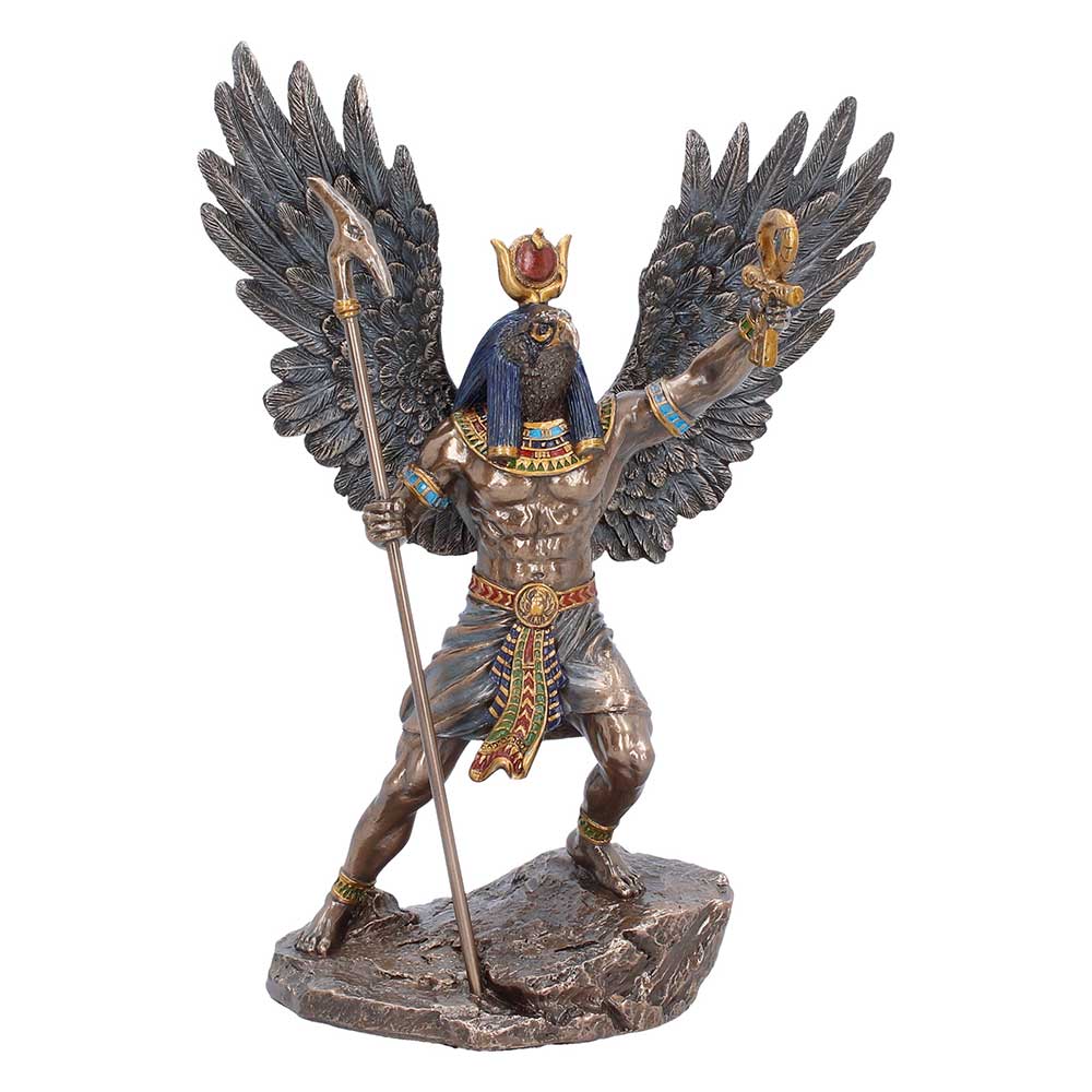 Front view of Ra with feather detail and coloured garment accents