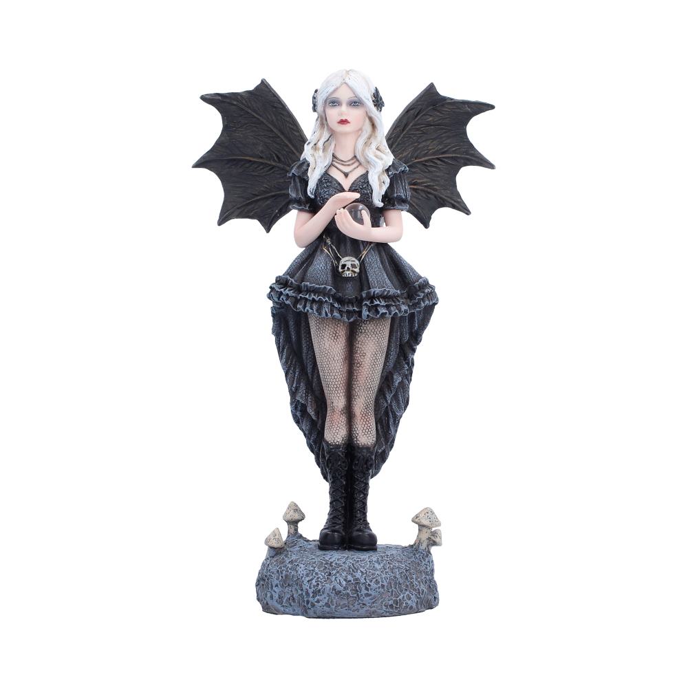 Second Sight Gothic Fairy Figurine - Front showing dark fairy holding a small rat