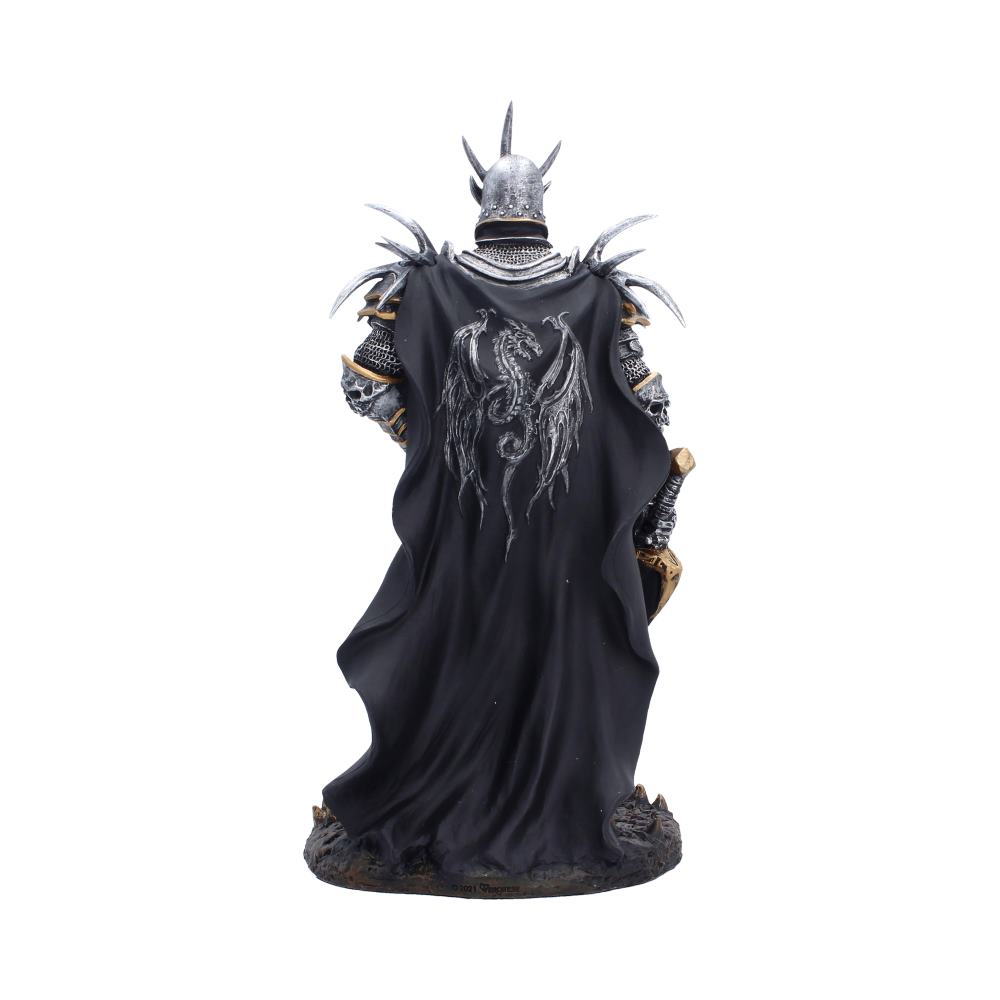 Underworld Warrior Dark Fantasy Figurine - Rear showing black cape and raised pattern