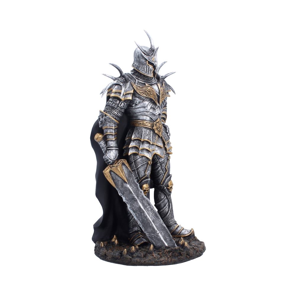 Underworld Warrior Dark Fantasy Figurine - Opposite angle of helmet spikes and rock base