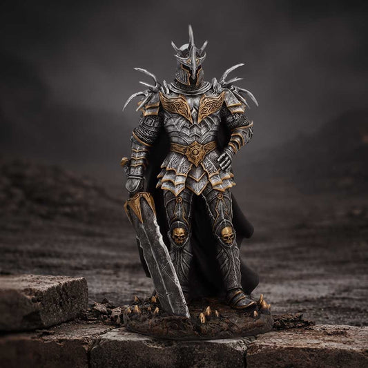Underworld Warrior Dark Fantasy Figurine - Armoured warrior in a styled dark fantasy display