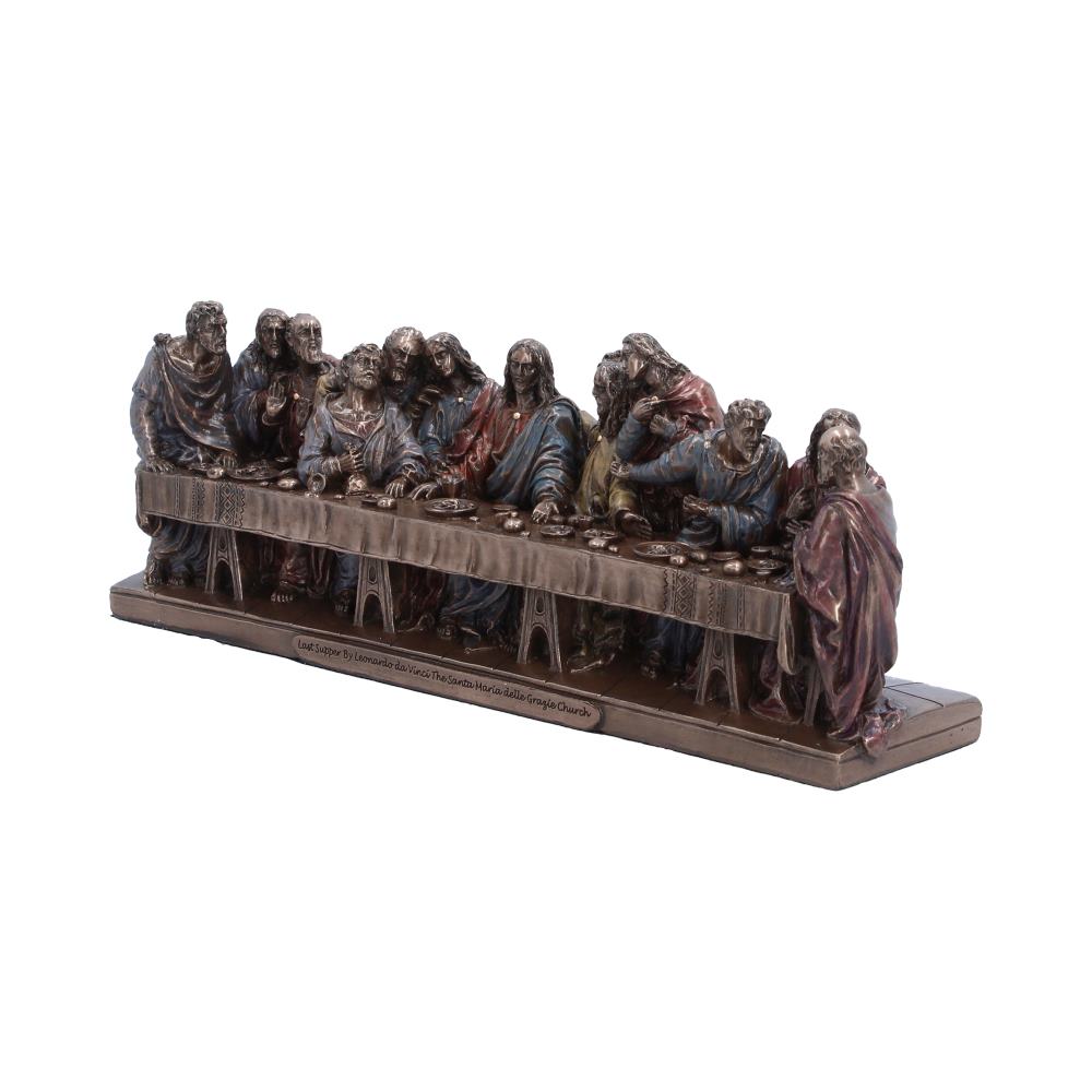 The Last Supper Small Bronze-Finish Figurine - Angle of biblical group and draped clothing