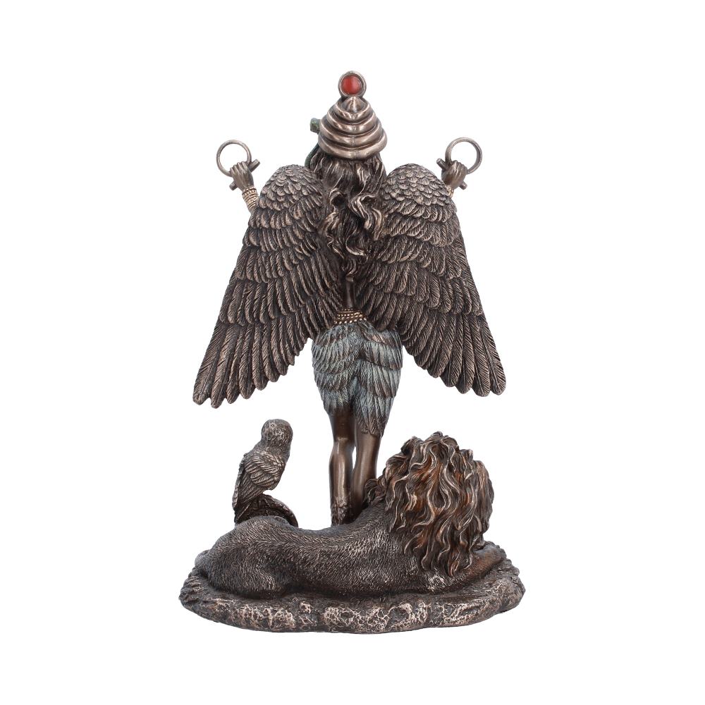 Ishtar Goddess of Love and Power Figurine - Rear showing feathered wings and sculpted hair