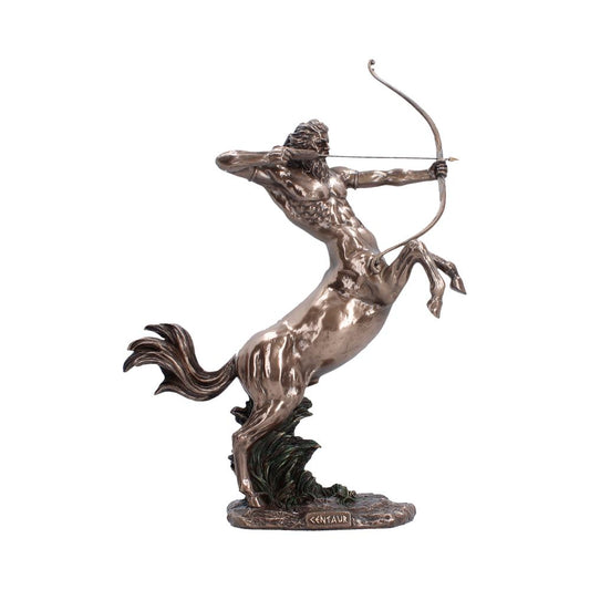Bronze-Finish Centaur Archer Figurine - Front angle showing rearing centaur with drawn bow