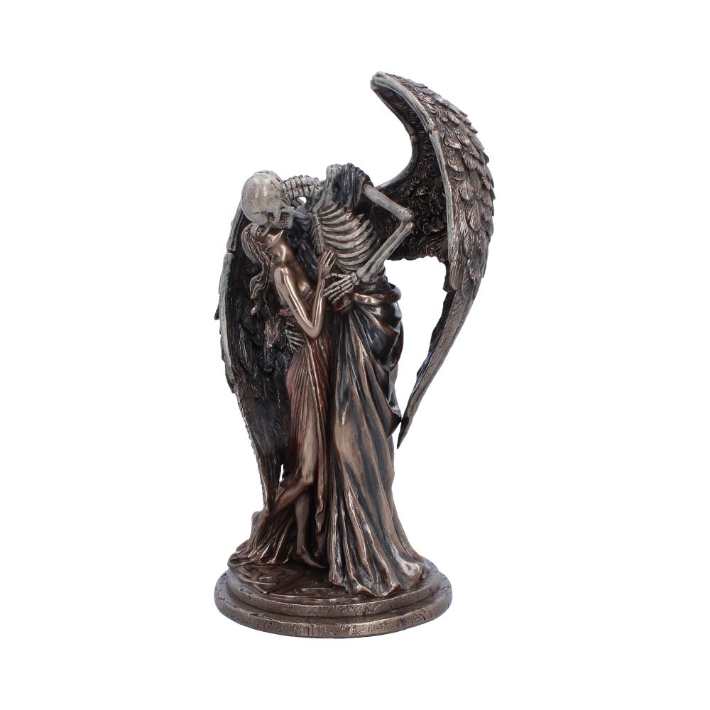 The Kiss of Death Bronze-Finish Figurine - Angle of dark wings and flowing robes