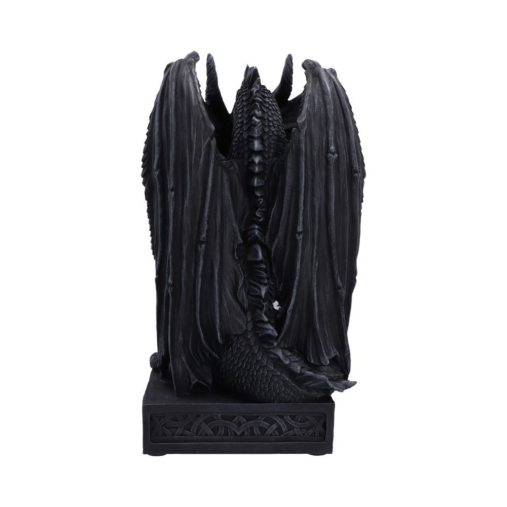 Ironshield Guardian Dragon Ornament - rear of the tall folded wings above the square base