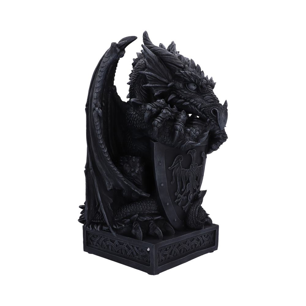 Ironshield Guardian Dragon Ornament - opposite angle showing claws resting along the shield
