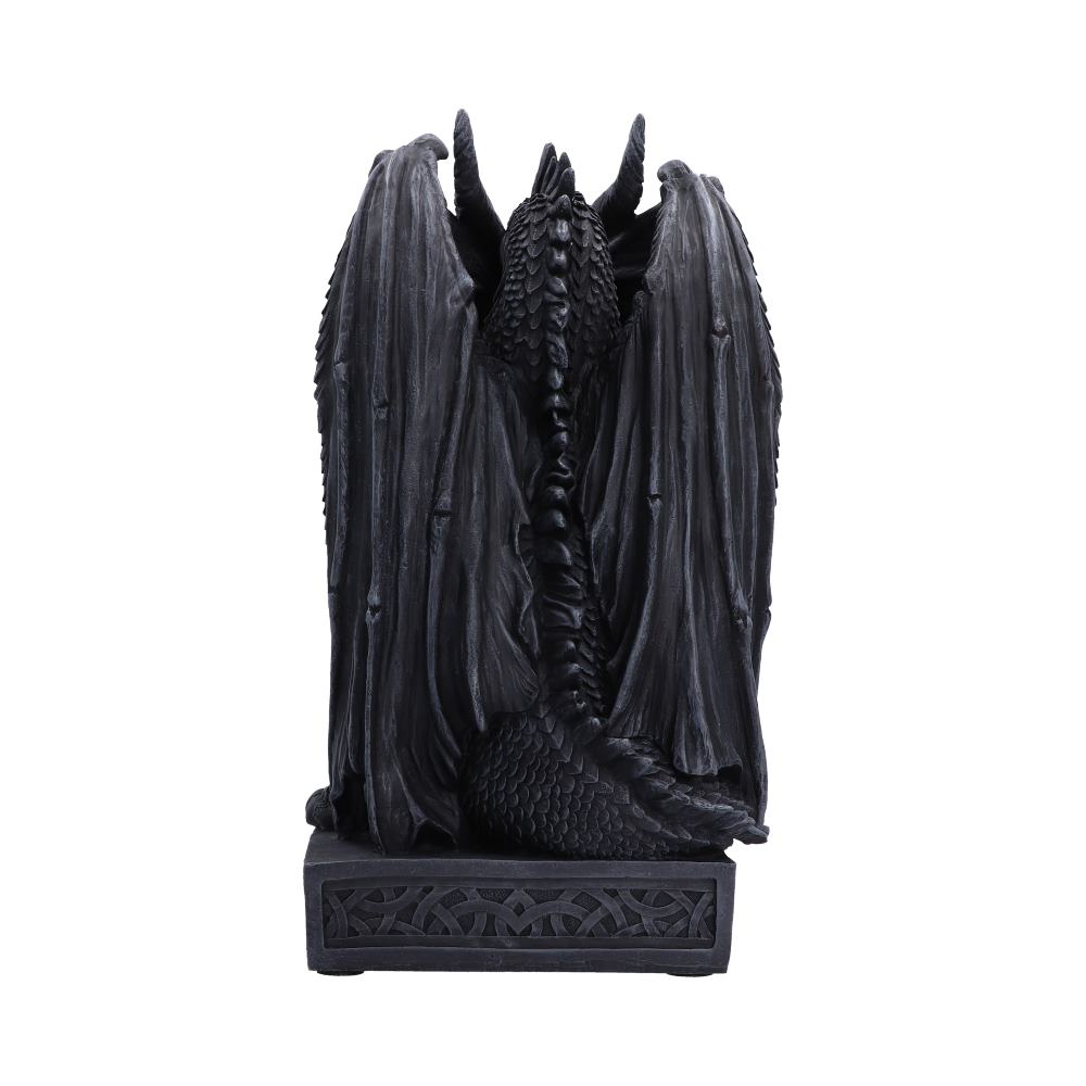 Ironblade Sentinel Dragon Ornament - rear of the upright folded wings and sculpted base