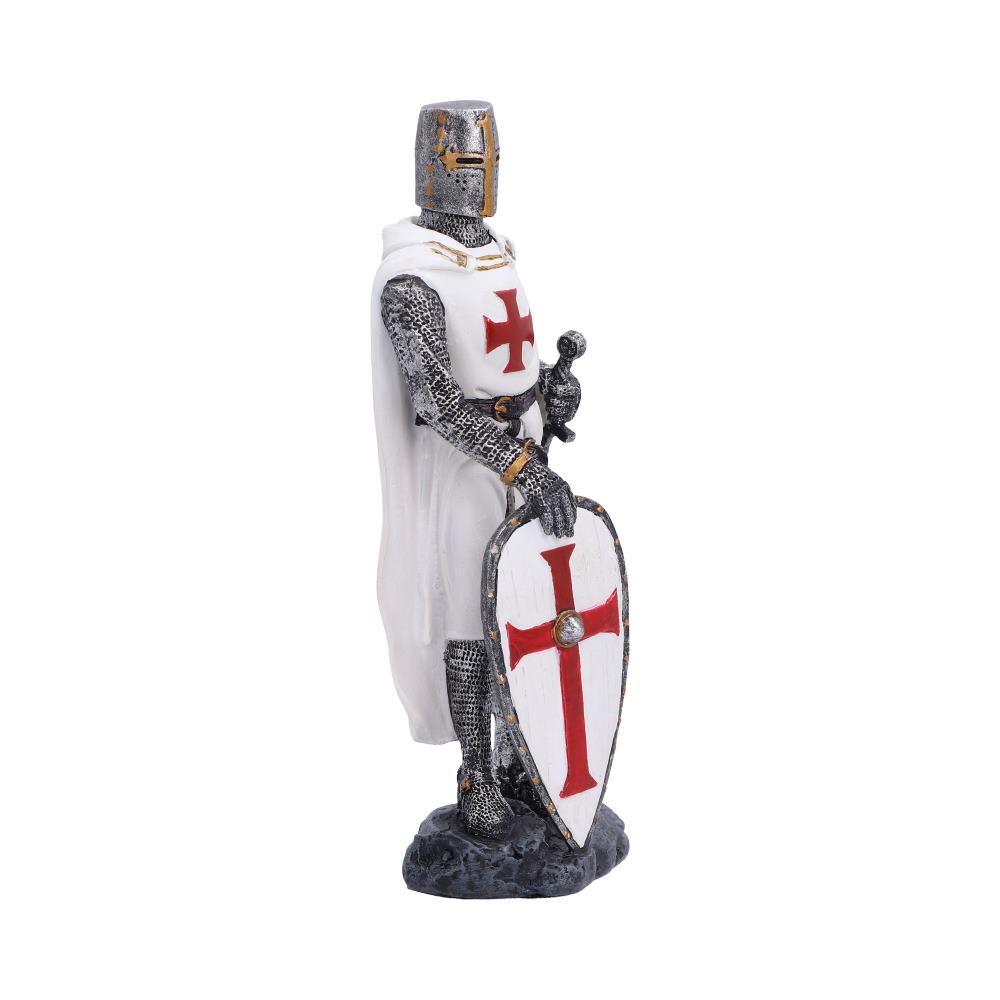 Templar’s Oath Knight Figurine - side of the Templar knight with shield and armour details