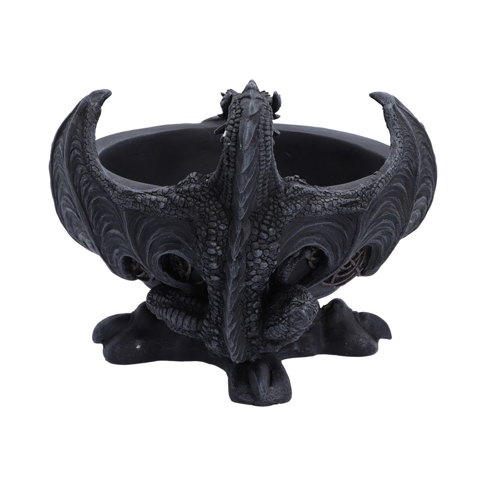 Darkwing Hoard Dragon Trinket Dish - rear wing detail surrounding the dragon storage dish