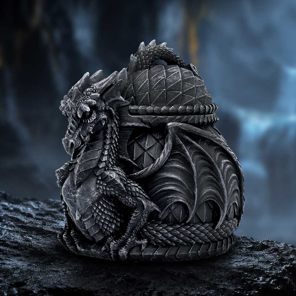 Darkwing Treasure Box - black dragon box arranged in a gothic display