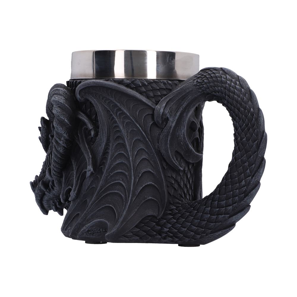 Darkwing Dragon Tankard - angled view of the raised dragon face and curved handle