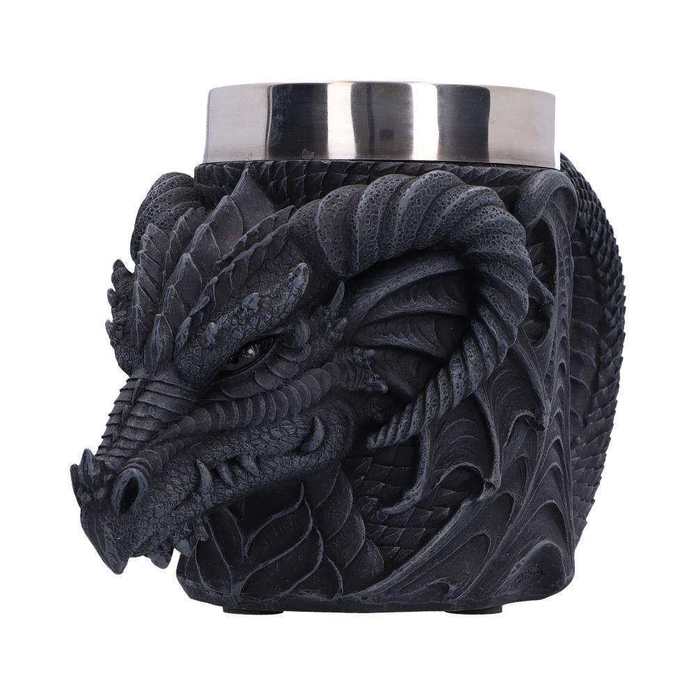 Darkwing Dragon Tankard - side of the scaled handle and dark sculpted tankard