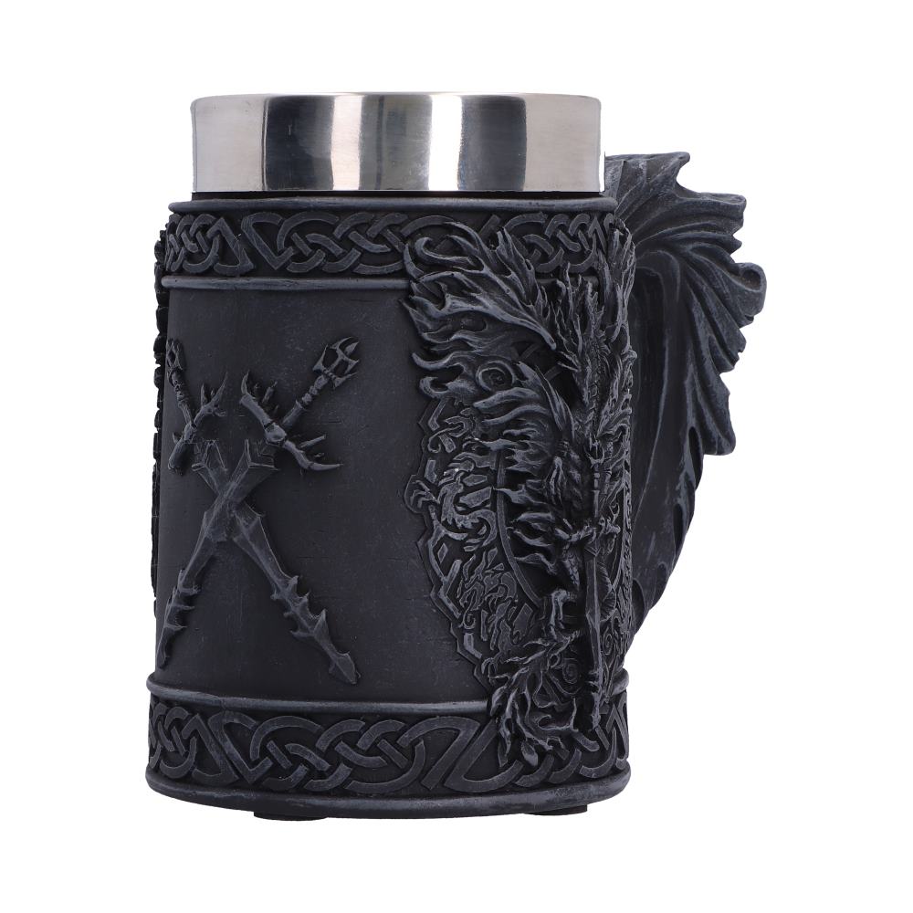 Ruth Thompson Dragon Blade Tankard - side of the sculpted dragon-wing tankard handle