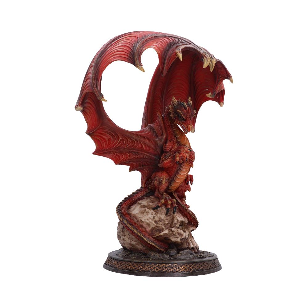 Ember King Dragon Ornament - side of the red dragon and bone-effect cranium