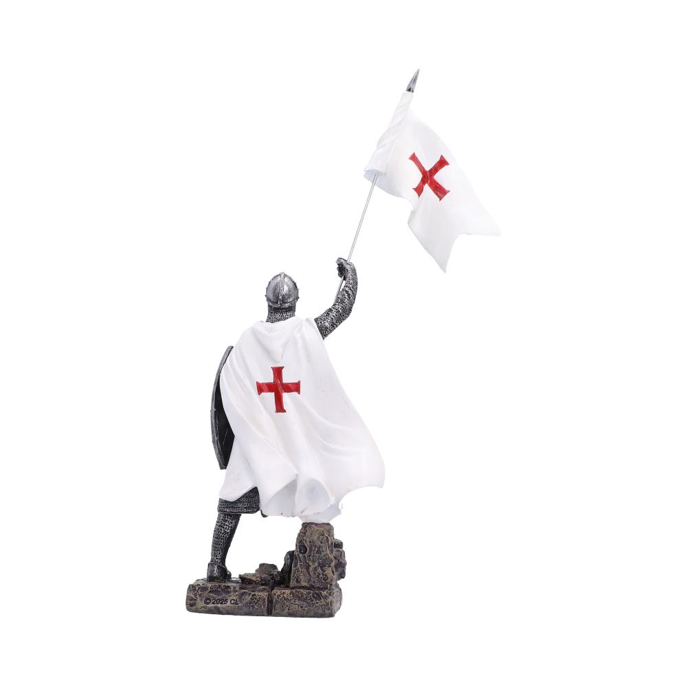 Banner of Glory Knight Figurine - rear of the flowing white cloak and raised banner