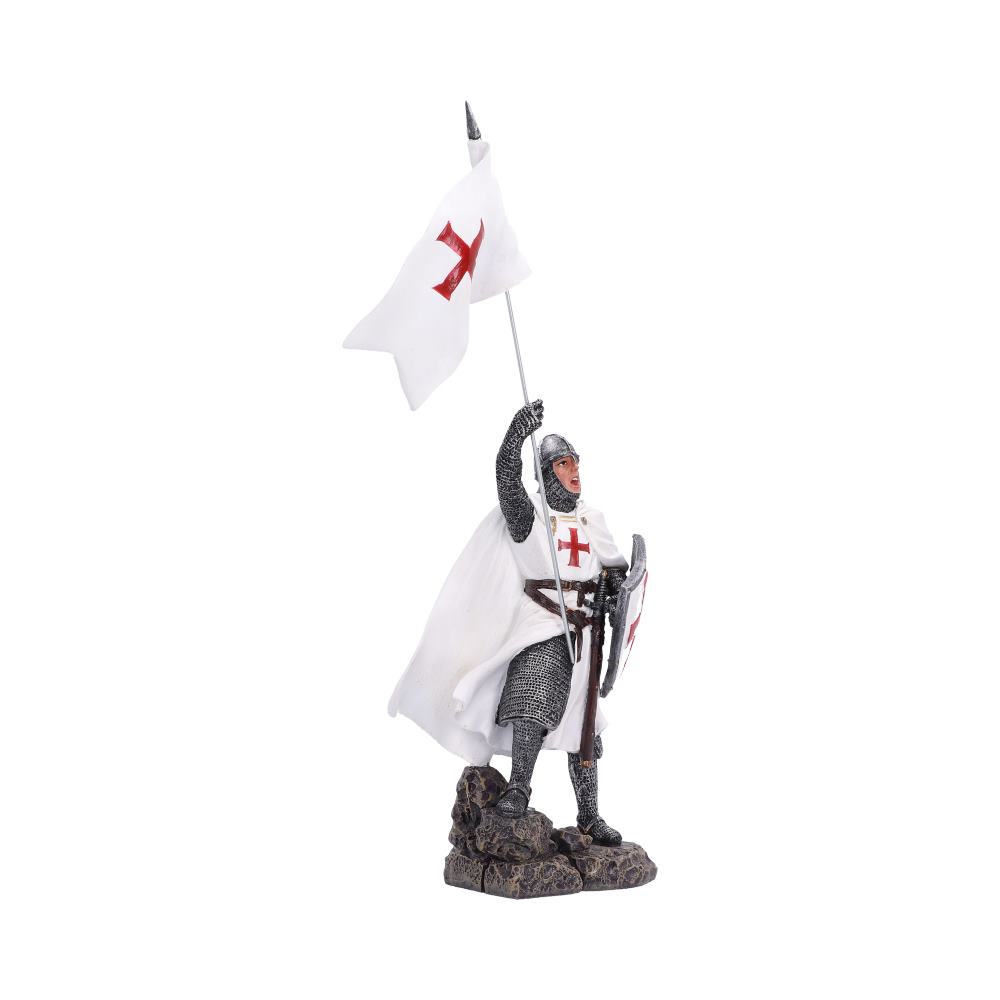 Banner of Glory Knight Figurine - side view of the knight stance on a rocky base