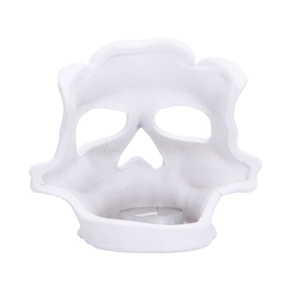 Afterglow White Skull Tea Light Holder - open rear of the white skull showing the tea light recess