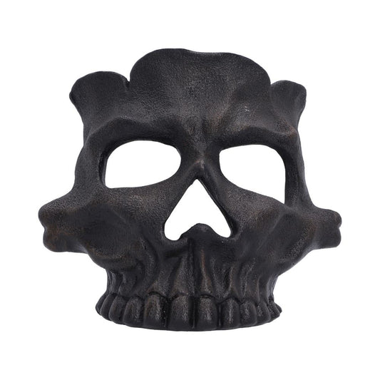 Afterglow Black Skull Tea Light Holder - black skull face with hollow eyes and nose