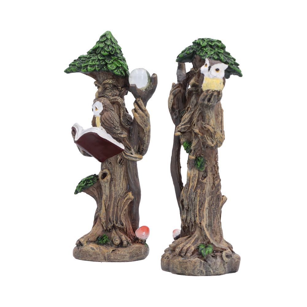 Woodland Wisdom Tree Figure Set - angled woodland pair showing an owl and textured beards