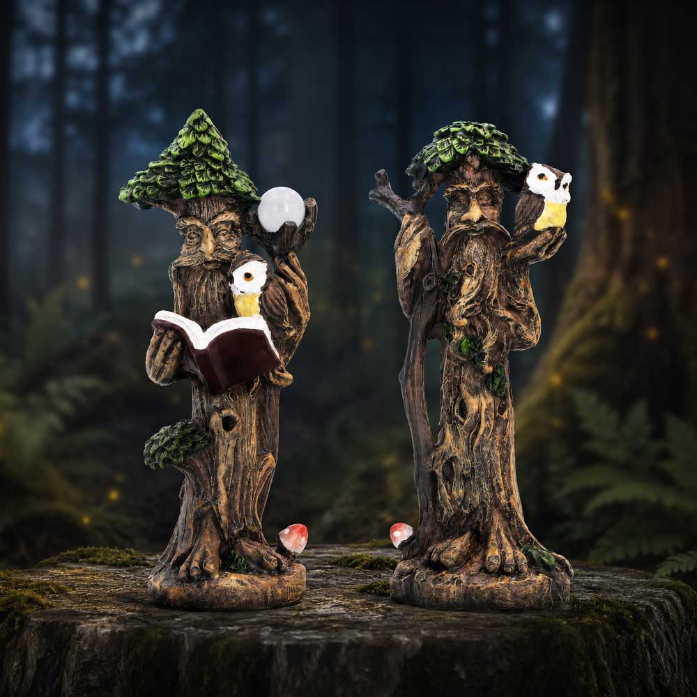 Woodland Wisdom Tree Figure Set - woodland tree figures arranged in a leafy storybook scene
