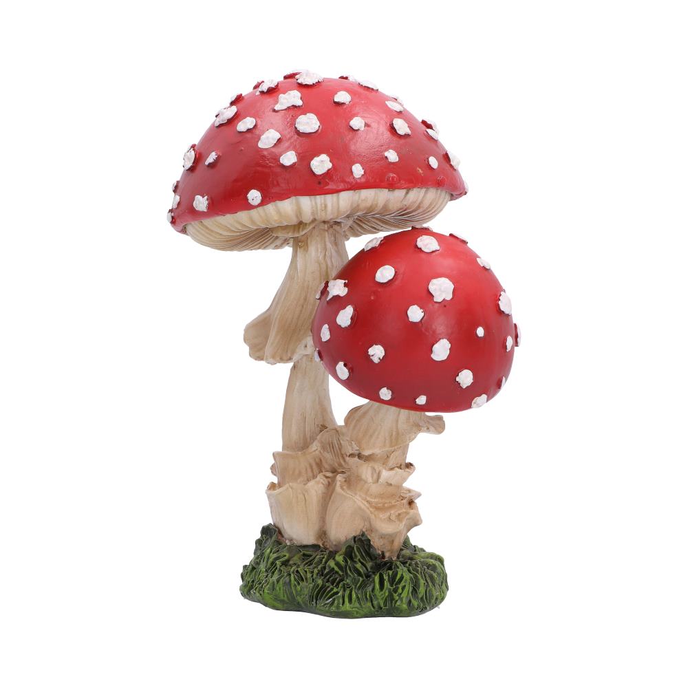 Wildwood Toadstools Ornament - angled view of the cream stems and uneven cap heights