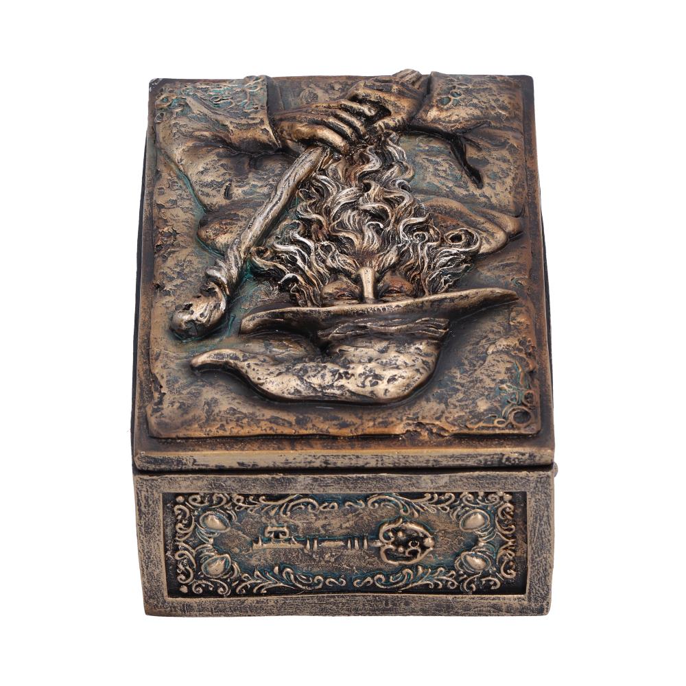 Wizard’s Hoard Trinket Box - rotated lid showing the pointed hat and flowing raised pattern