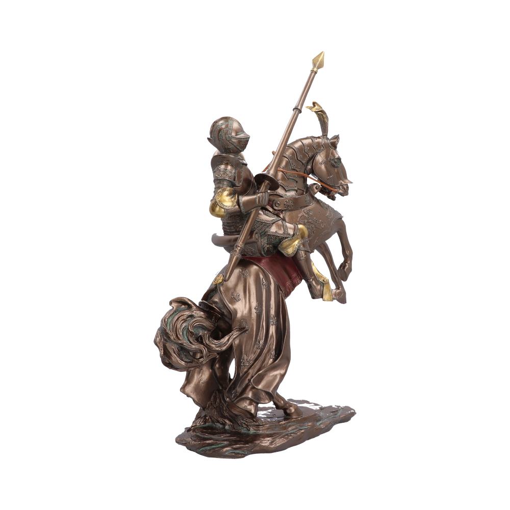 Knight’s Charge Mounted Knight Figurine - opposite angle showing the helmet and metallic-coloured accents